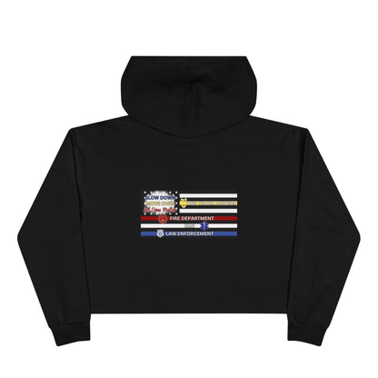 Slow Down Move Over Flag Women's Crop Hoodie