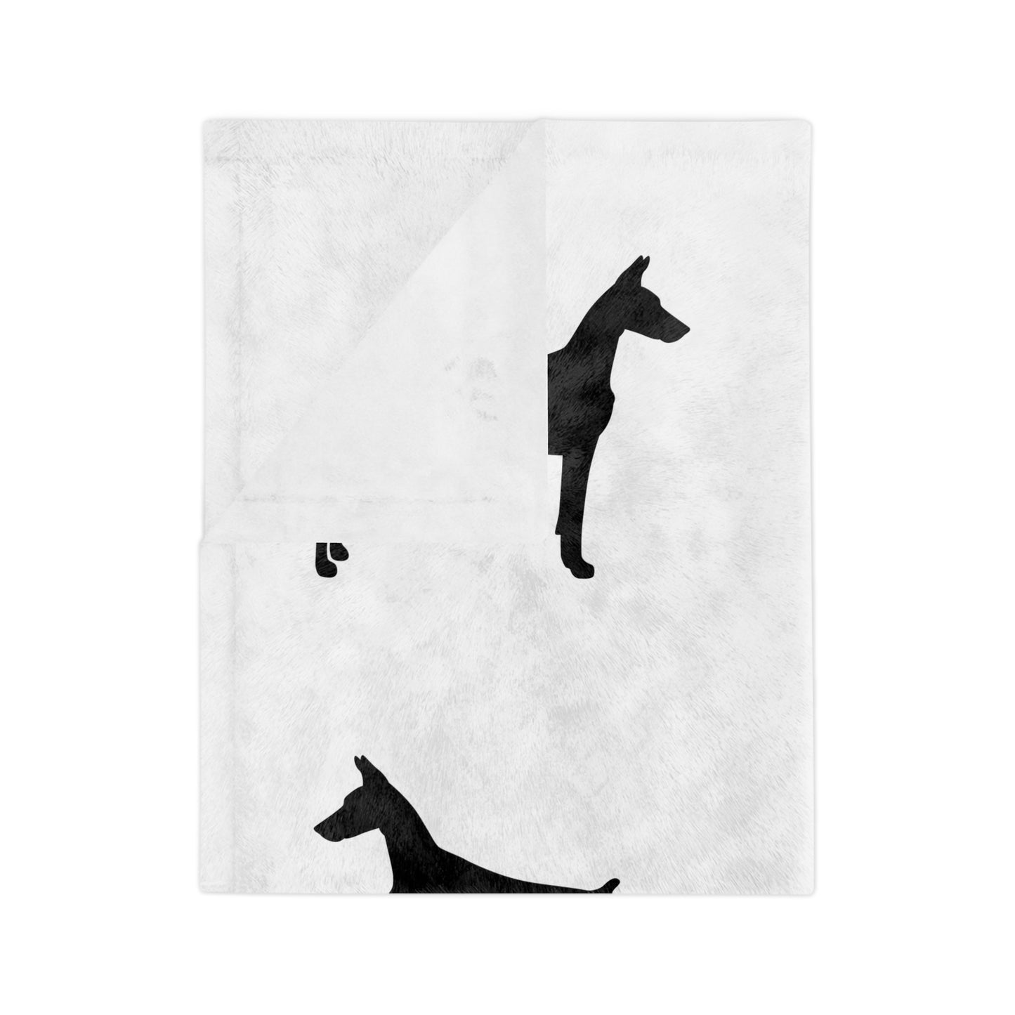 Doberman Silhouette Velveteen Microfiber Blanket