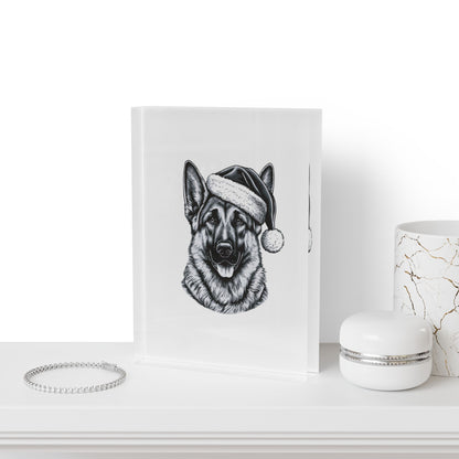 Santa Paws German Shepherd Acrylic Photo Block