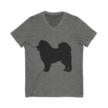 Samoyed Silhouette Unisex Short Sleeve V-Neck Tee