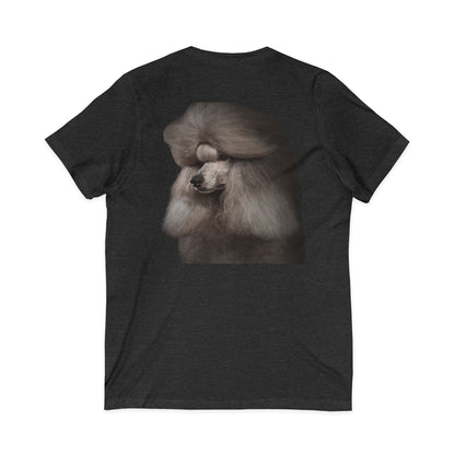 Poodle Head Unisex Short Sleeve V-Neck Tee