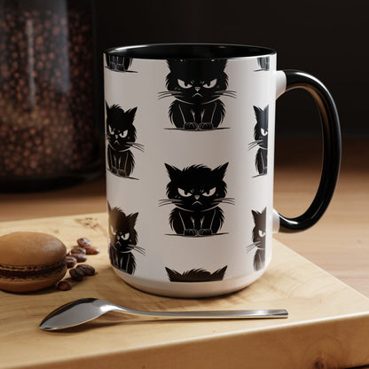Angry Cat 2-Tone Coffee Mug