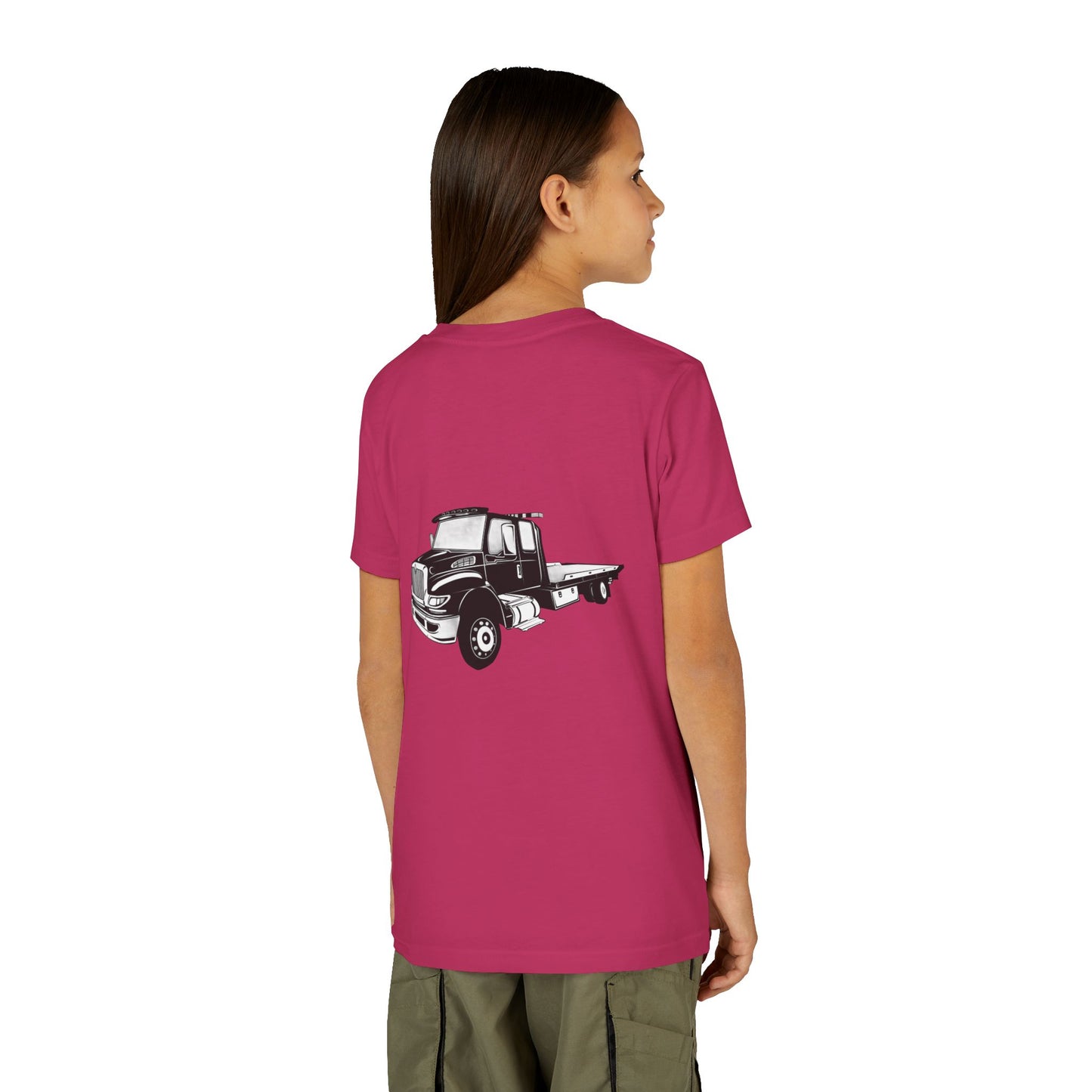 Flatbed Tow Truck Youth Unisex Short Sleeve Crewneck Tee