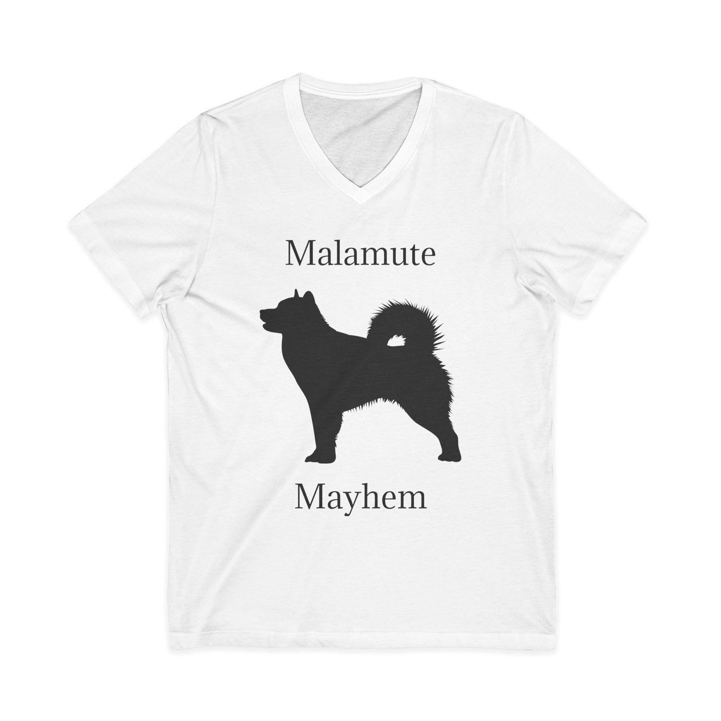 Malamute Mayhem Unisex Short Sleeve V-Neck Tee