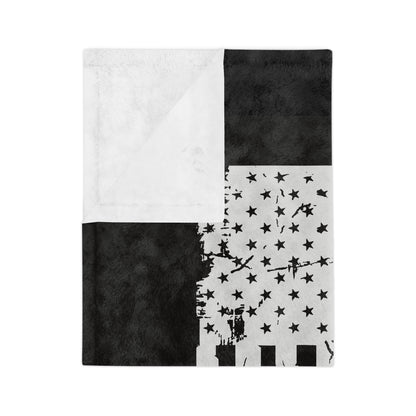 Thin Yellow Line Velveteen Microfiber Blanket