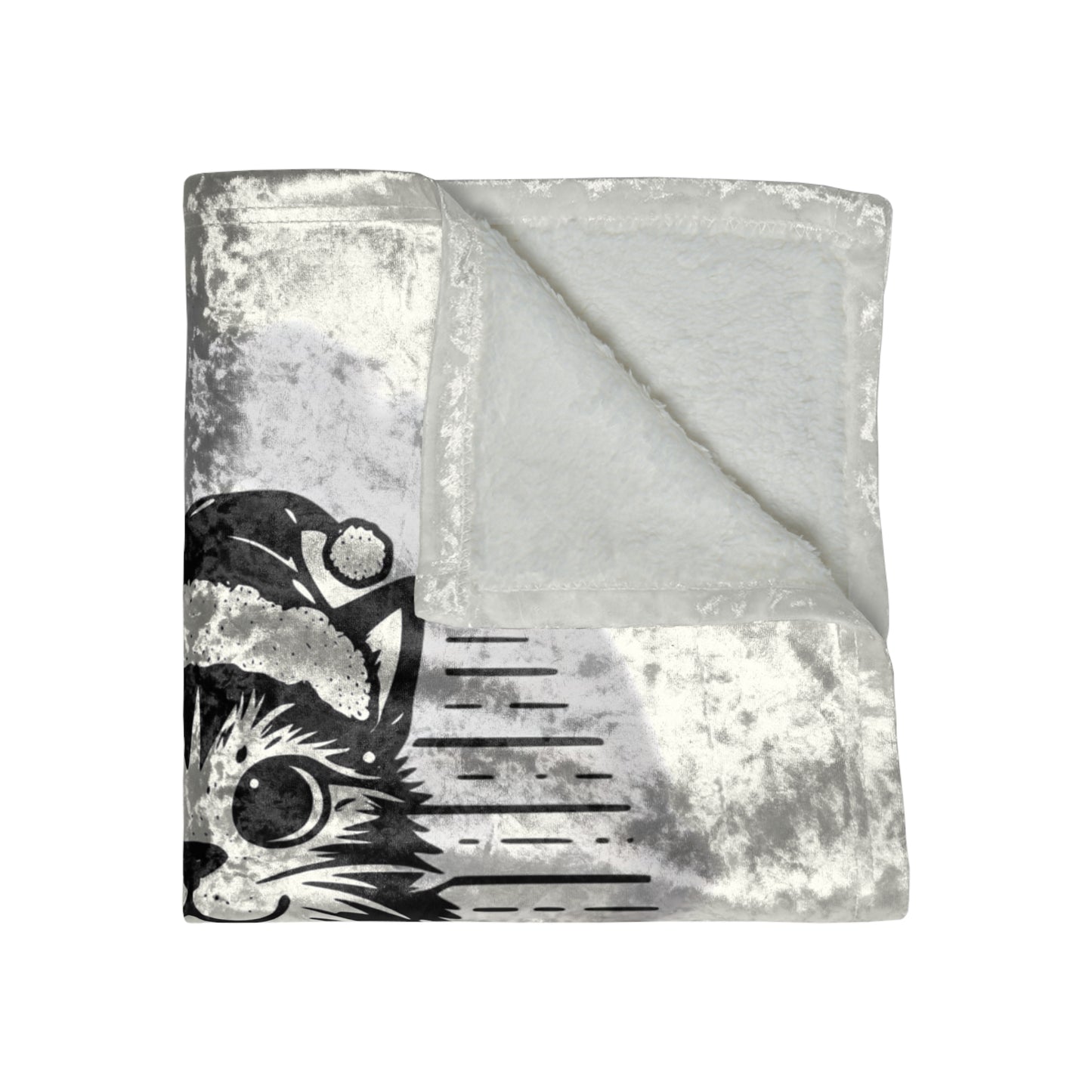 Naughty Cat Crushed Velvet Blanket