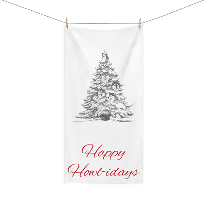 Happy Howl-idays Mink-Cotton  Beach Towel
