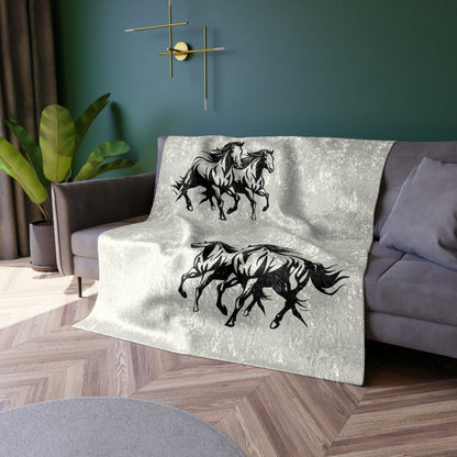 Horsin' Around Crushed Velvet Blanket