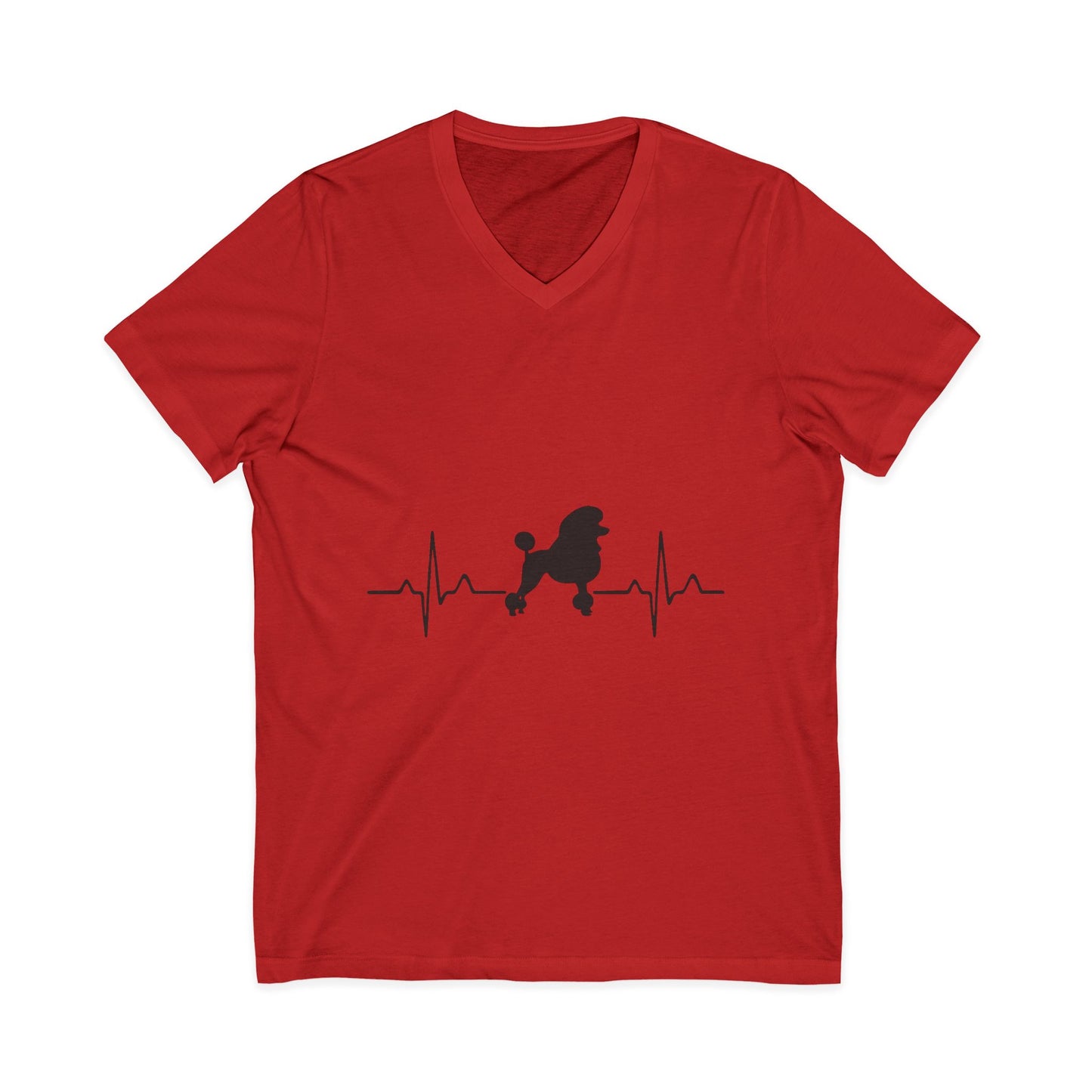 My Heart Beats For Poodles Unisex Short Sleeve V-Neck Tee