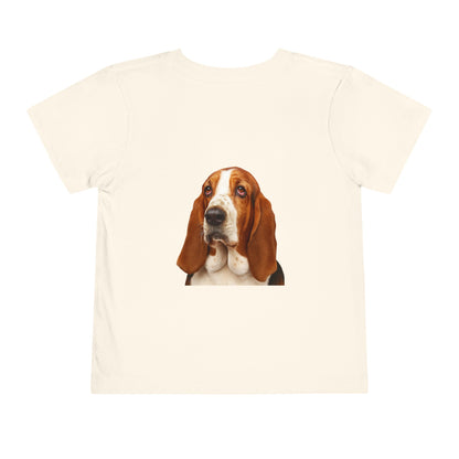 Basset Head Toddler Unisex Short Sleeve Crewneck Tee