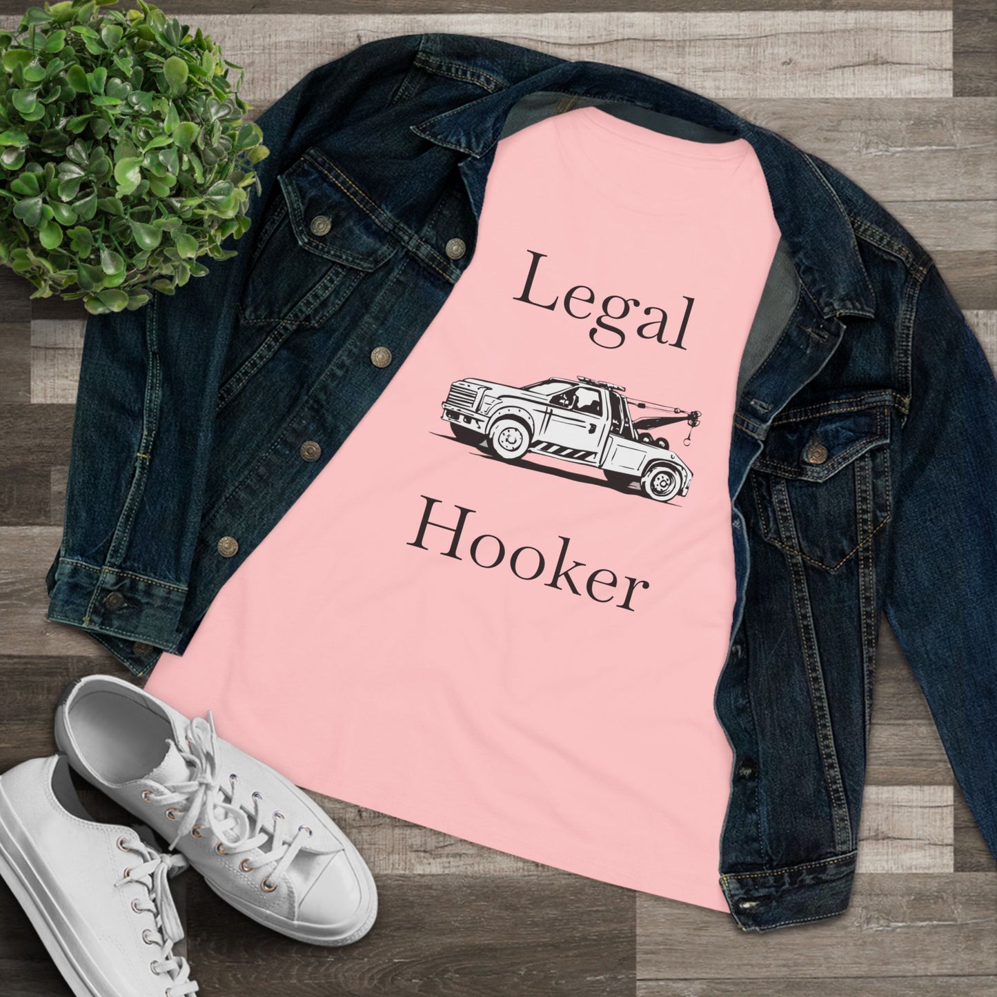 Legal H**ker Wheel Lift Tow Truck Women's Short Sleeve Crewneck Tee