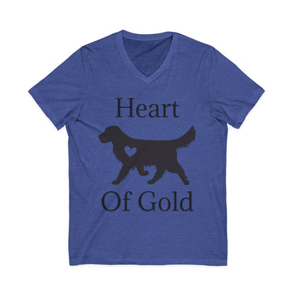 Heart Of Gold Unisex Short Sleeve V-Neck Tee
