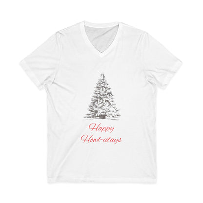 Happy Howl-idays Unisex Short Sleeve V-Neck Tee