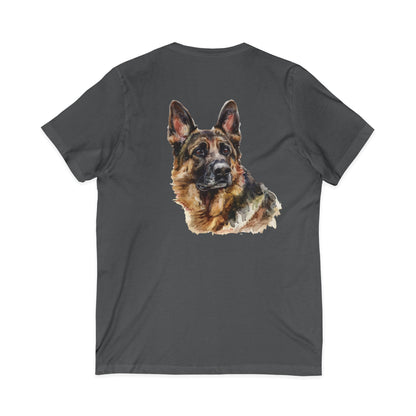 German Shepherd Head Unisex Short Sleeve V-Neck Tee
