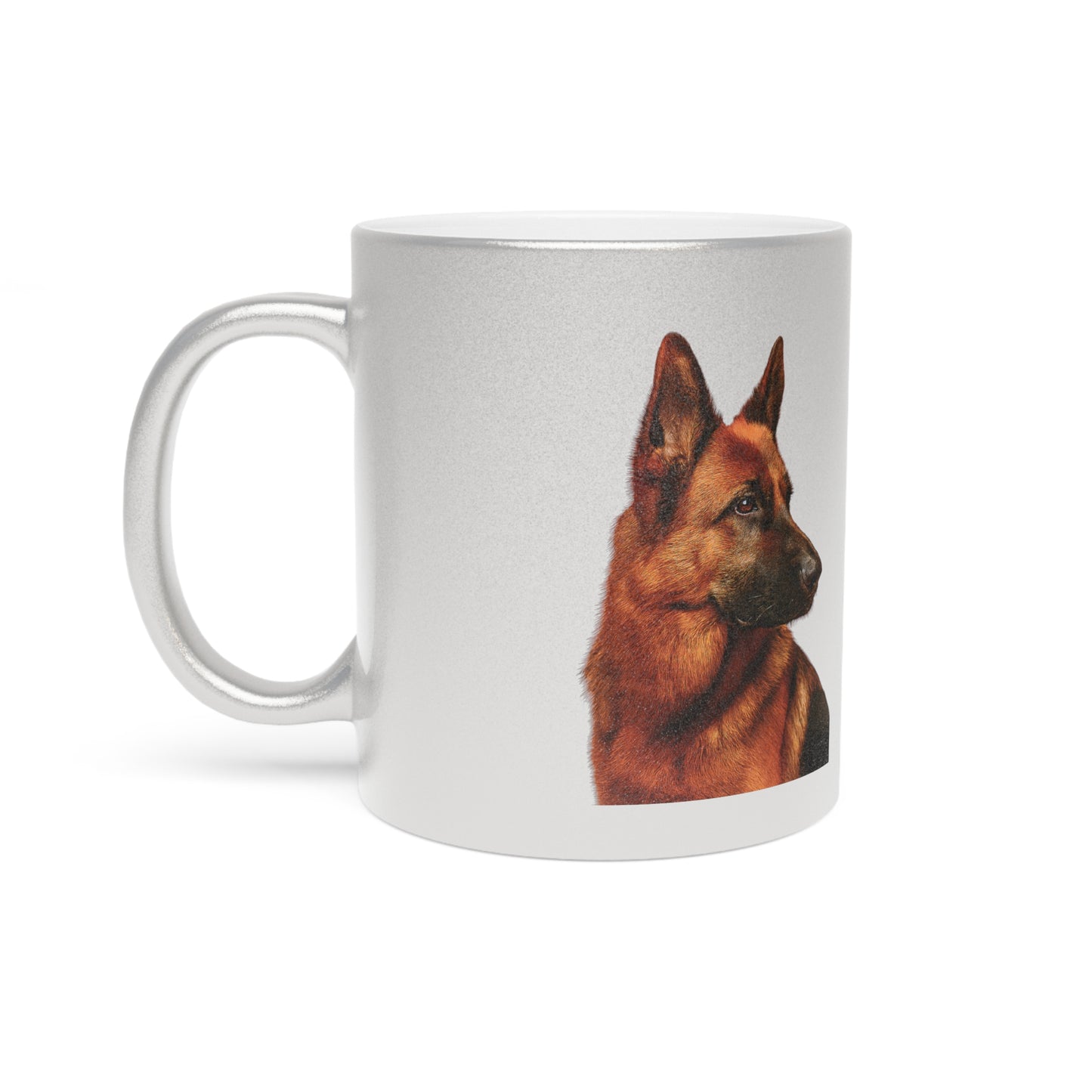 German Shepherd Head Metallic Coffee Mug