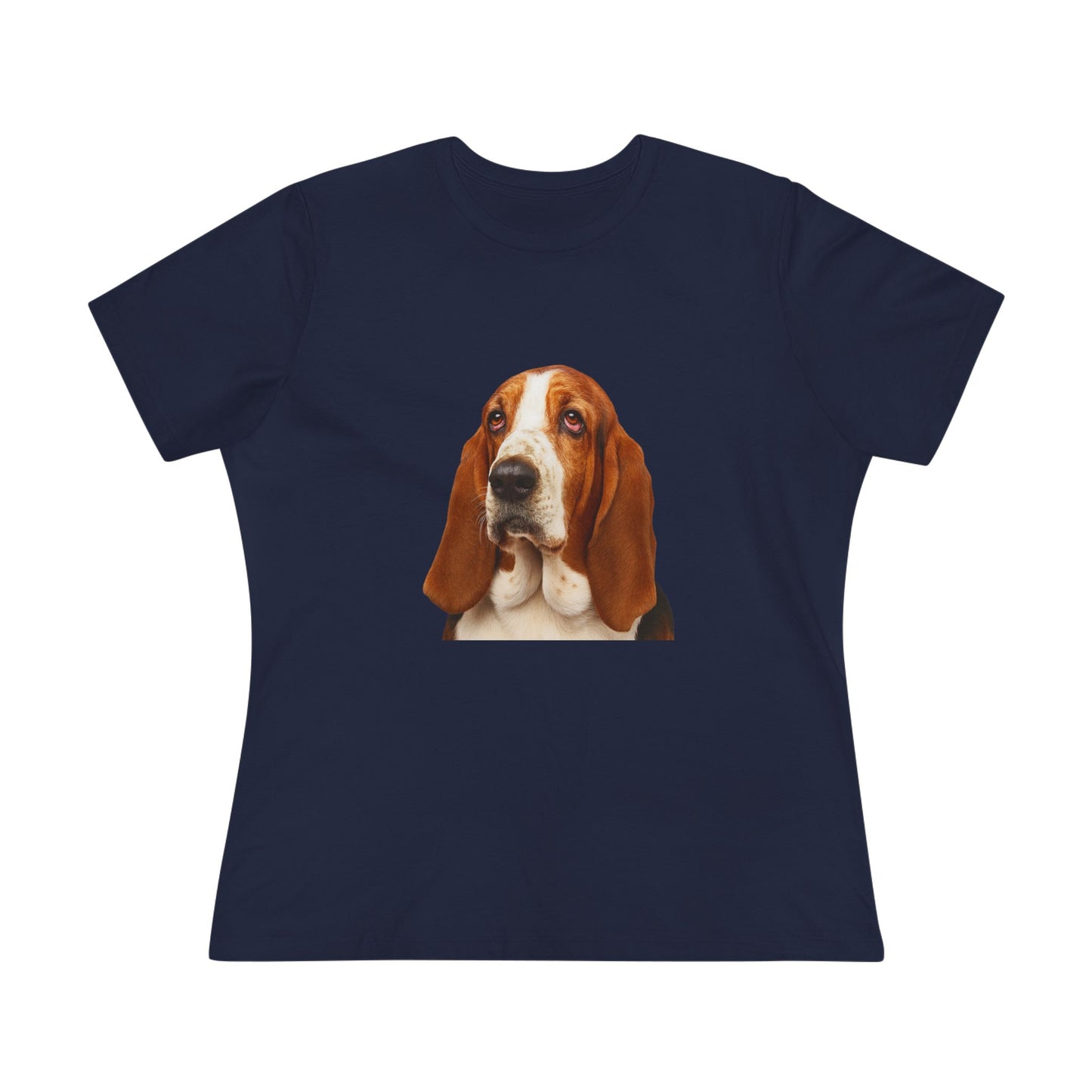 Basset Head Women's Short Sleeve Crewneck Tee