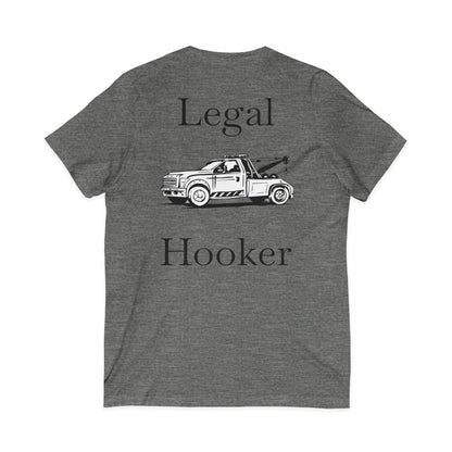 Legal H**ker Wheel Lift Tow Truck Unisex Short Sleeve V-Neck Tee