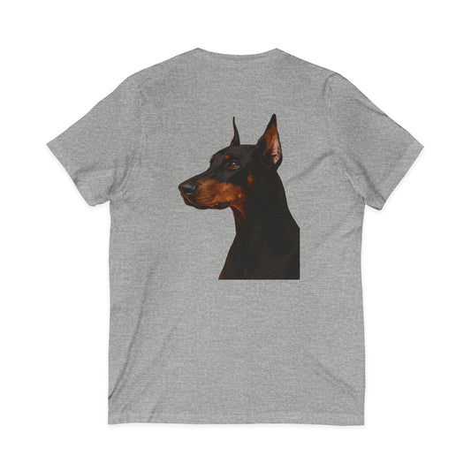 Doberman Head Unisex Short Sleeve V-Neck Tee