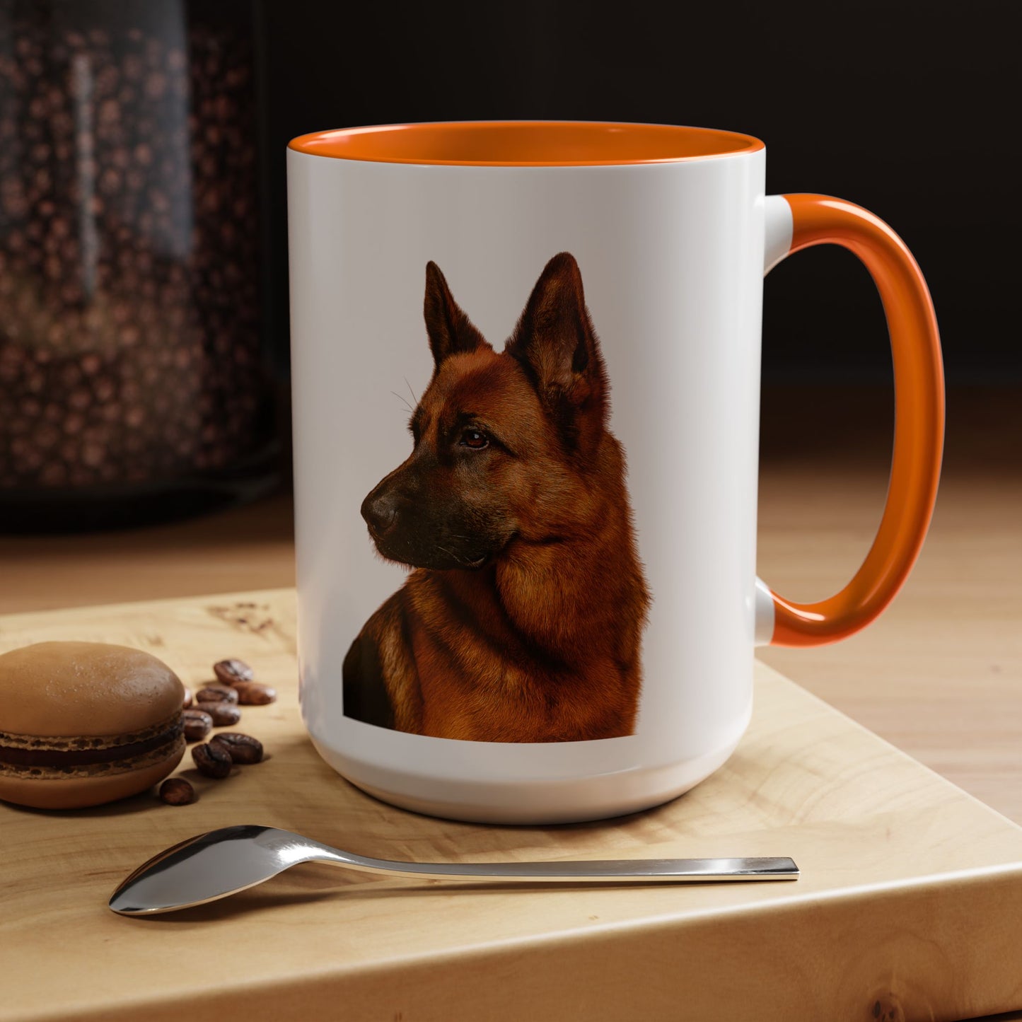 German Shepherd Head 2-Tone Coffee Mug