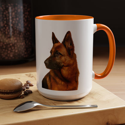 German Shepherd Head 2-Tone Coffee Mug