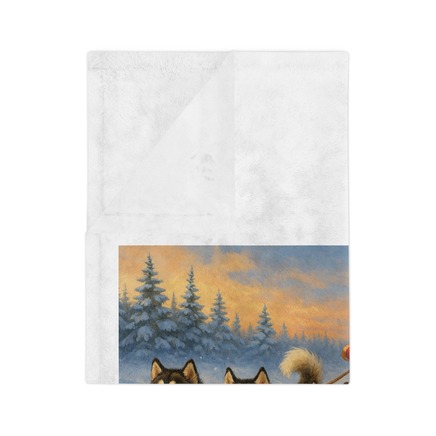 Dashing Through The Snow Velveteen Microfiber Blanket