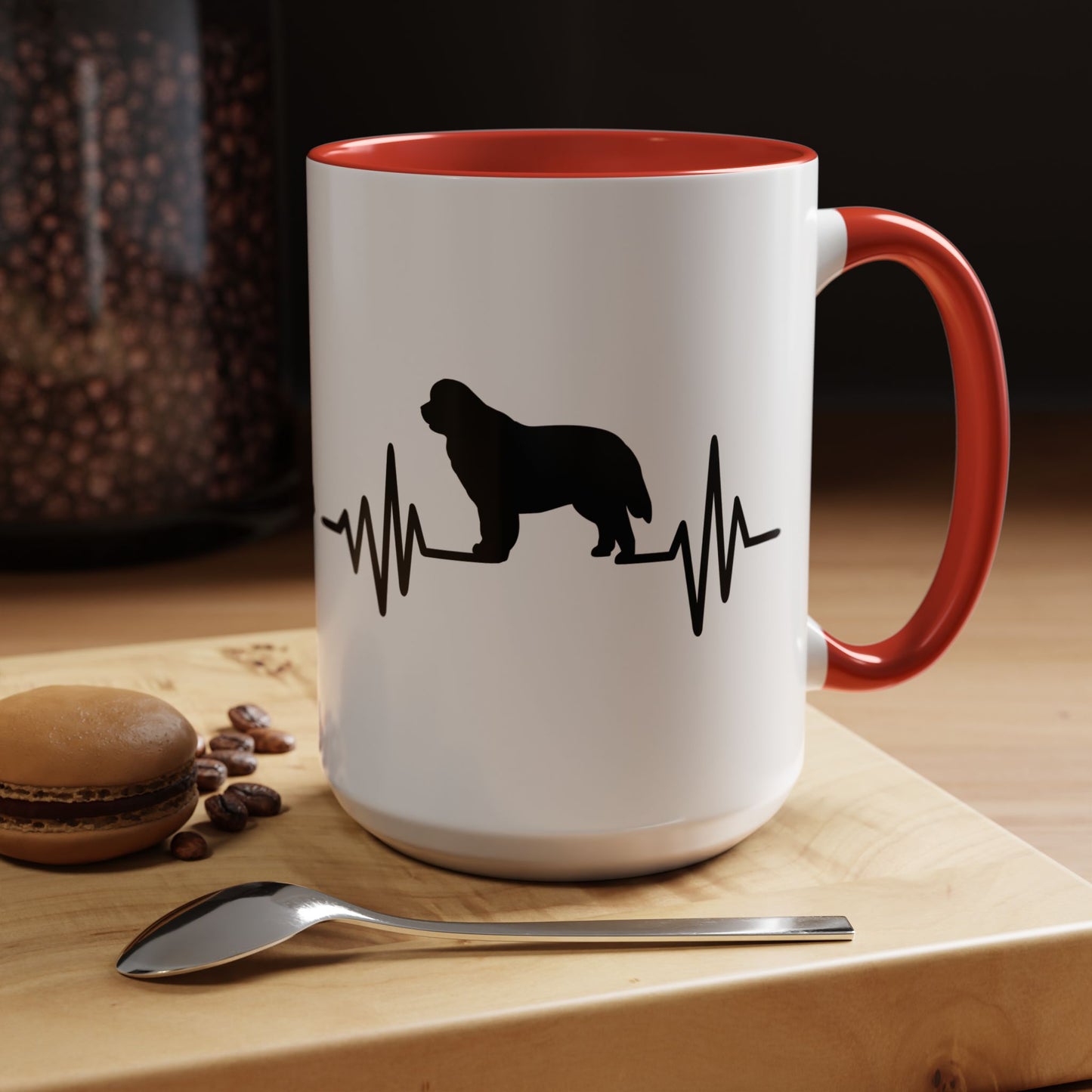 My Heart Beats For Newfies 2-Tone Coffee Mug