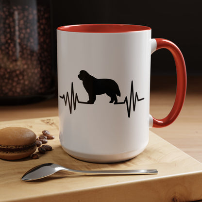 My Heart Beats For Newfies 2-Tone Coffee Mug