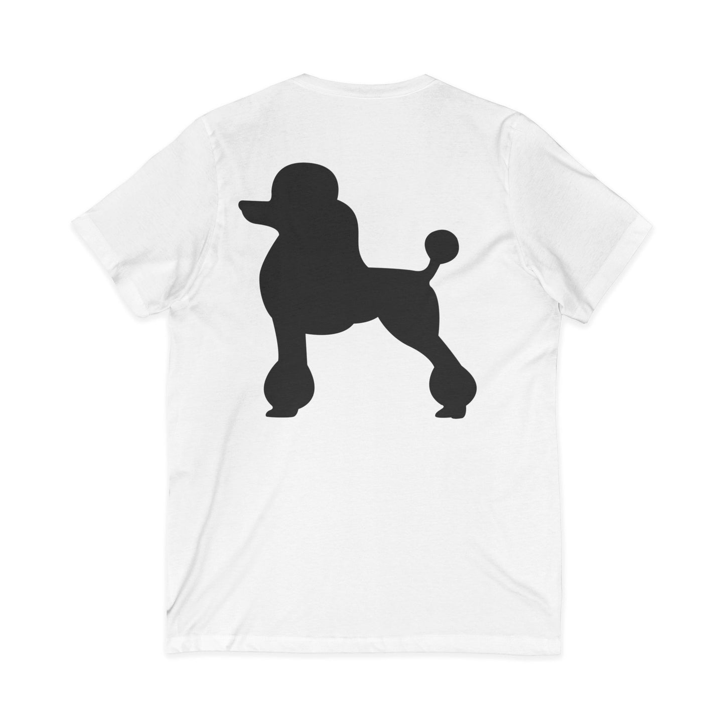 Poodle Silhouette Unisex Short Sleeve V-Neck Tee