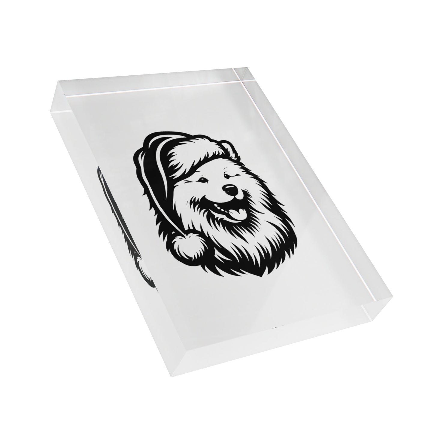 Santa Paws Samoyed Acrylic Photo Block