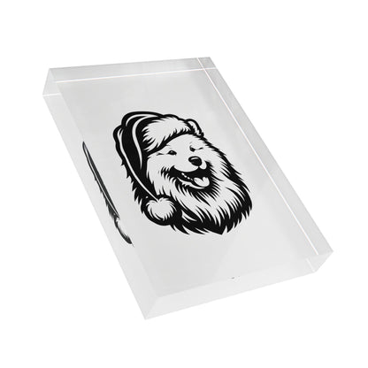 Santa Paws Samoyed Acrylic Photo Block