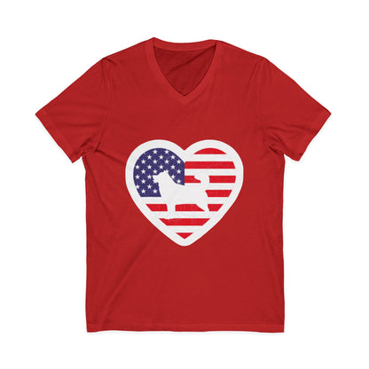 Malamute Flag Unisex Short Sleeve V-Neck Tee