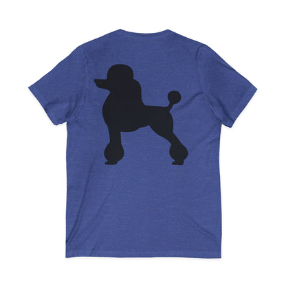 Poodle Silhouette Unisex Short Sleeve V-Neck Tee