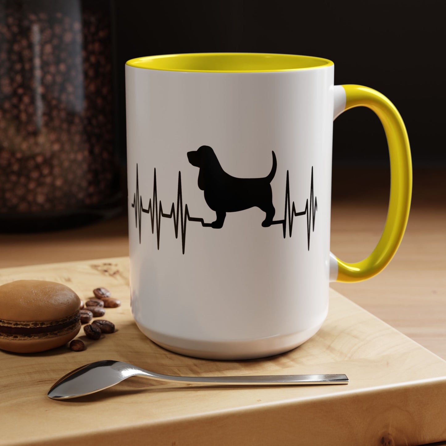 My Heart Beats For Bassets 2-Tone Coffee Mug