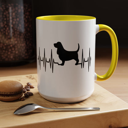 My Heart Beats For Bassets 2-Tone Coffee Mug