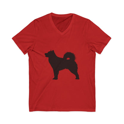 Malamute Silhouette Unisex Short Sleeve V-Neck Tee