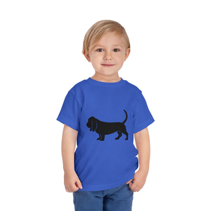 Basset Hound Silhouette Toddler Unisex Short Sleeve Crewneck Tee
