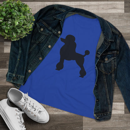 Poodle Silhouette Women's Short Sleeve Crewneck Tee