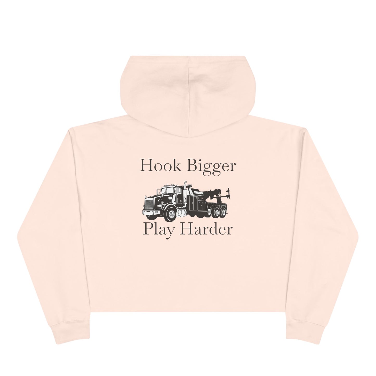 Hook Bigger Heavy Tow Truck Women's Crop Hoodie
