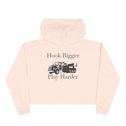 Hook Bigger Heavy Tow Truck Women's Crop Hoodie