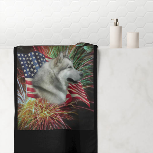 American Malamute Mink-Cotton  Beach Towel