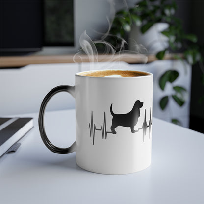 My Heart Beats For Basset Hounds Color Changing Mug