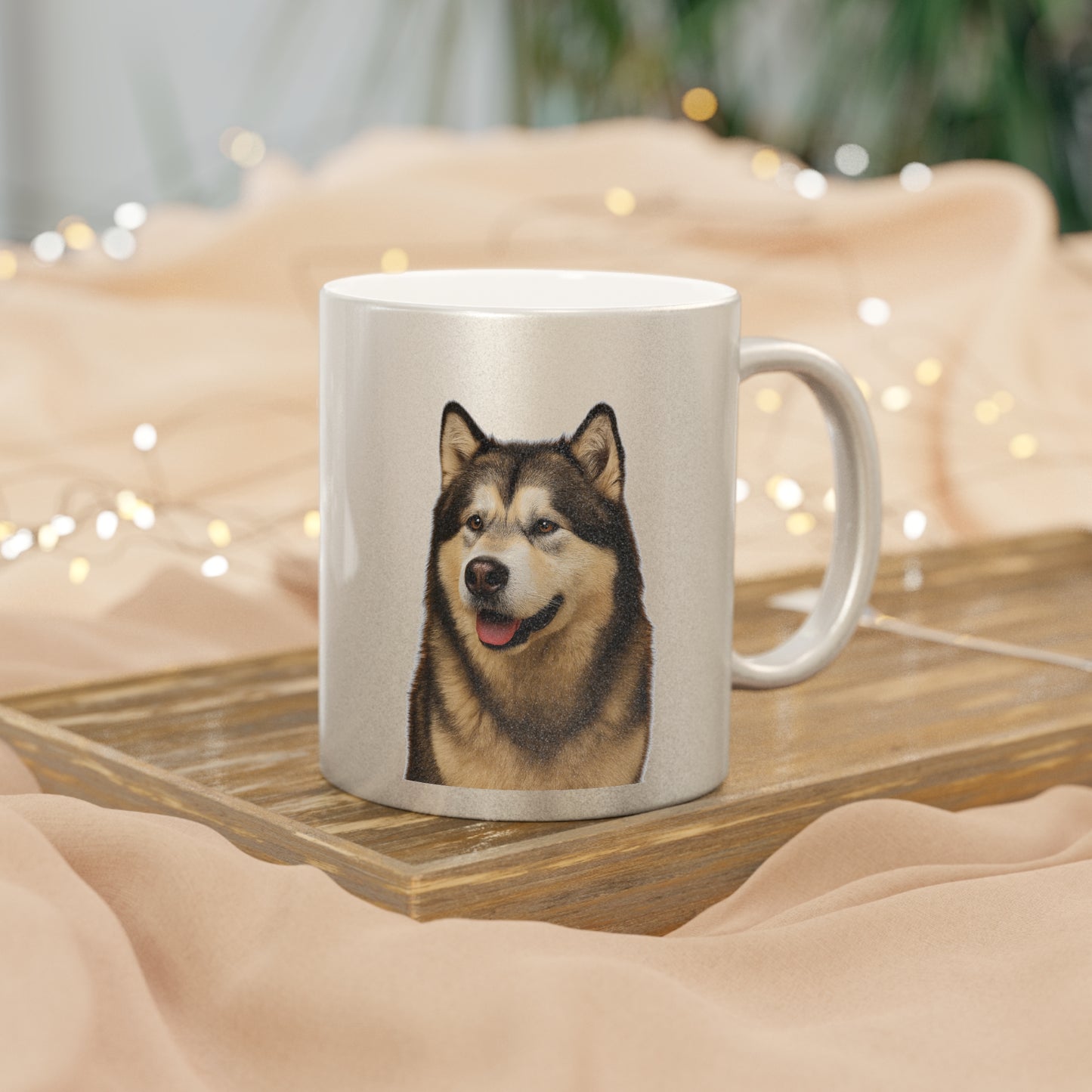 Malamute Head Metallic Coffee Mug