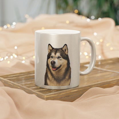 Malamute Head Metallic Coffee Mug