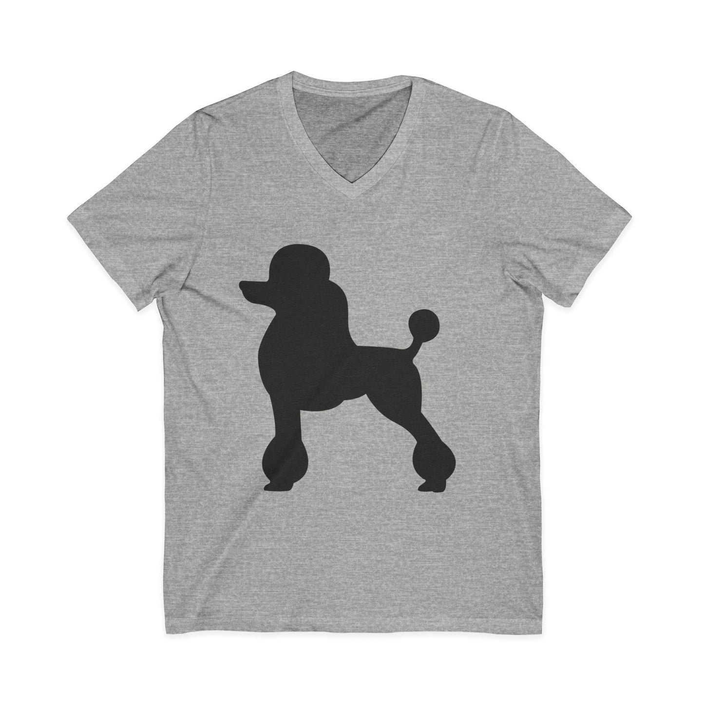 Poodle Silhouette Unisex Short Sleeve V-Neck Tee